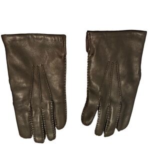 Daniel Hayes Cashmere Lined Leather Gloves Womens Brown size 9.5